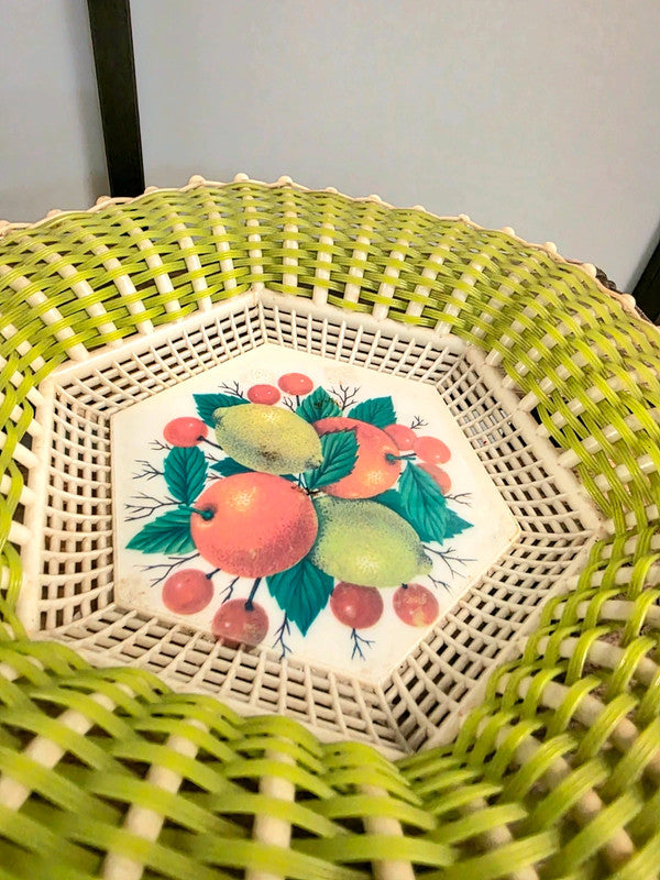 Vintage 60s Woven Fruit Basket