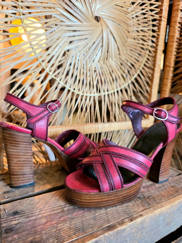 Vintage 70's Sandal Heels Shoes