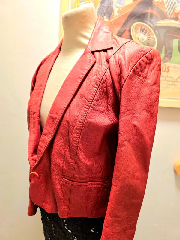Vintage 1980's Crop Leather Jacket