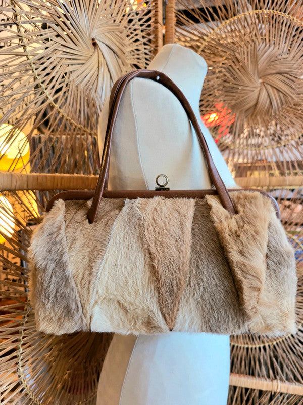 Vintage 70's Fur Shoulder Bag