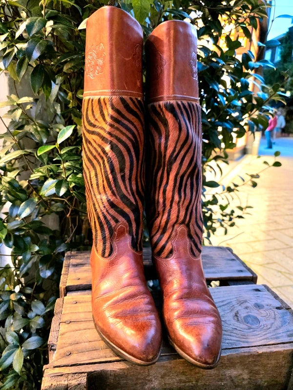 Vintage Pollini Leather Pull up Boots