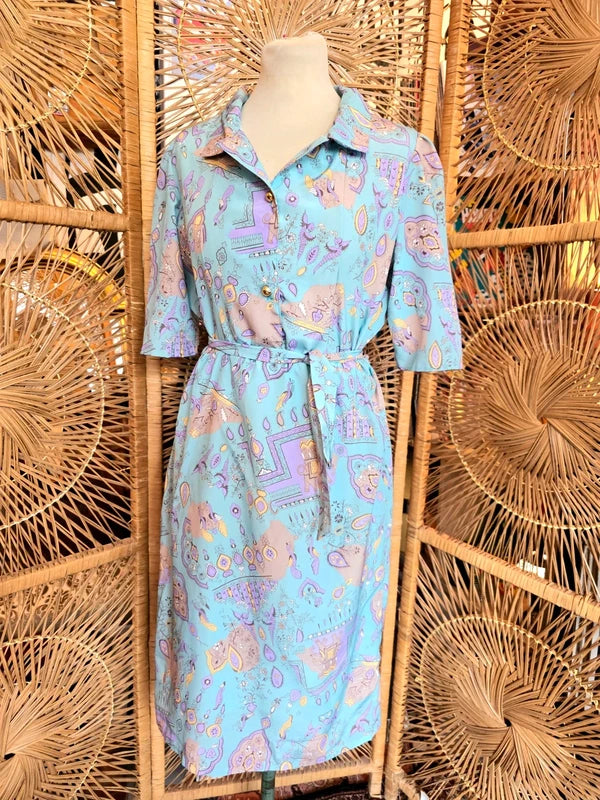 Vintage 60's / 70's Belted Shirt Dress
