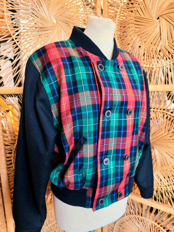 Vintage 80's Ricardo Rochelli Double Breasted Bomber Jacket