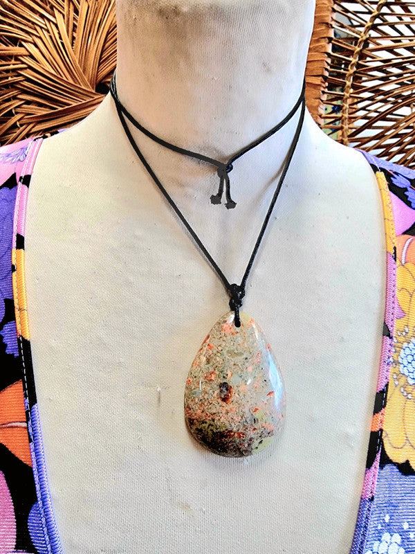 Chrysoprase Stone Pendant Necklace