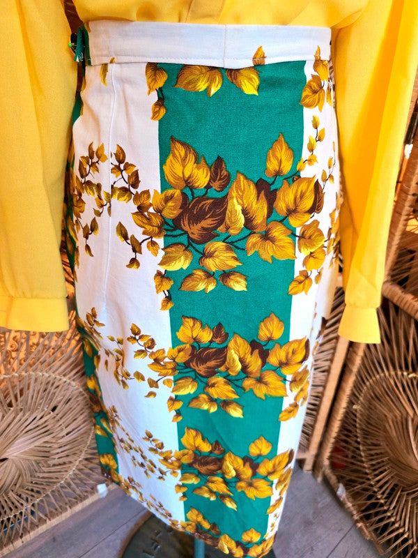 Vintage Customized Pleated Pencil Skirt