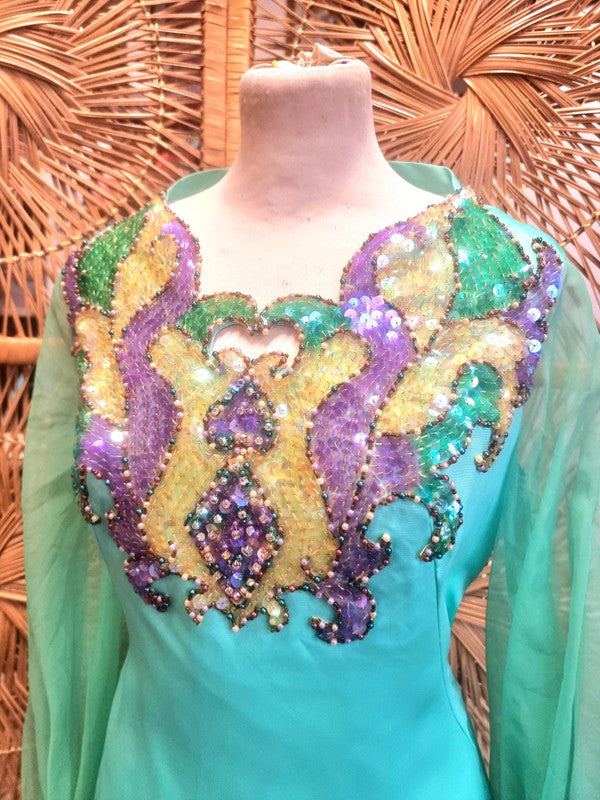 Vintage 60s/ 70s Sequin Maxi Dress