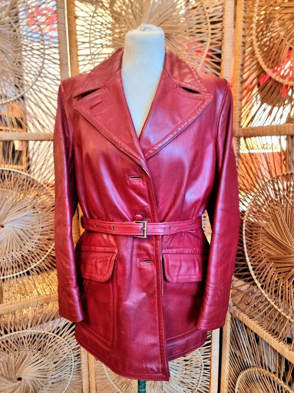 Vintage 60s / 70s Evlo Leather Clothing Jacket