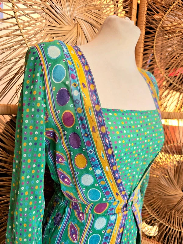 Vintage 70's Faux Wrap Dress