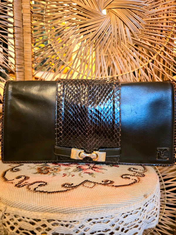 Vintage 70s / 80s Leather Clutch Bag