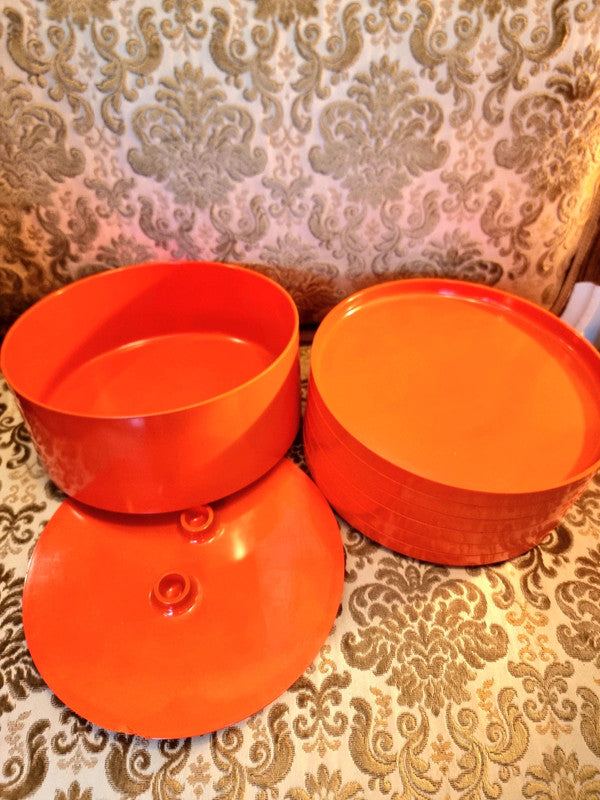 Vintage Heller Design Salad Bowl and Plates