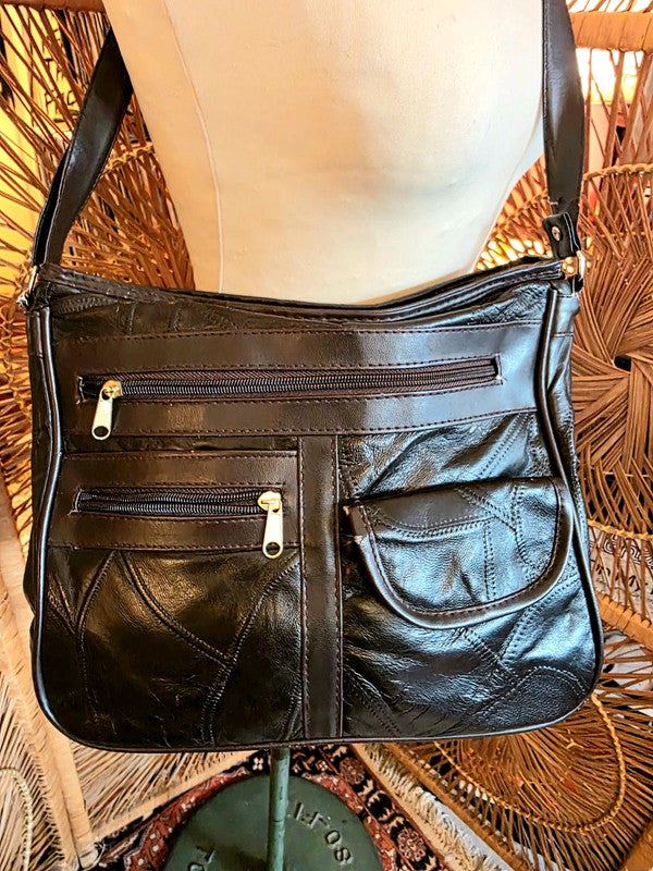 Vintage Faux Leather Shoulder Bag