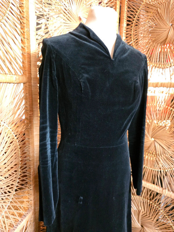 Vintage 50s / 60s Velvet Maxi Dress