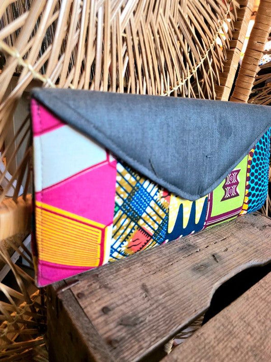 Brand New Upcycled Visco Ankara Clutch Bag