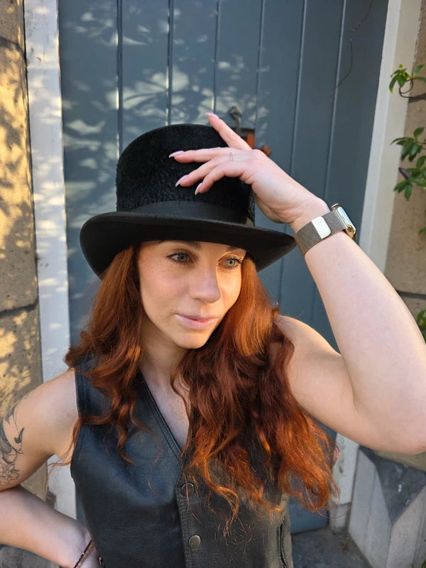 Antique Victorian Felt Top Hat