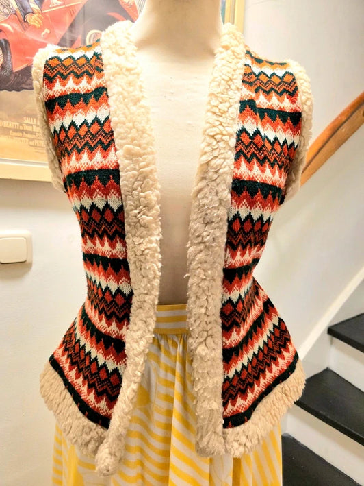 Vintage 70's Knit Gilet / Waistcoat