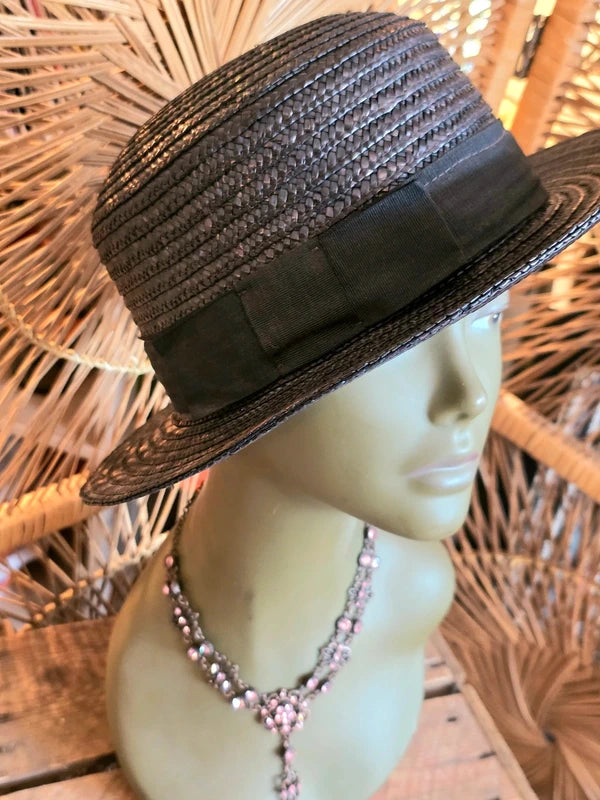 Vintage 80s Straw Sun Hat