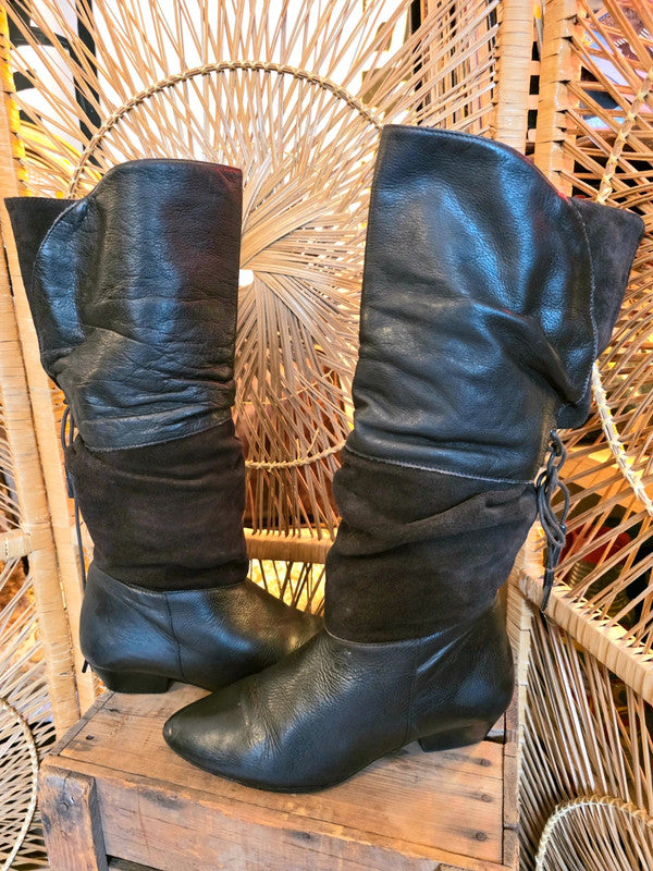 Vintage 80s Riding Pull up Boots