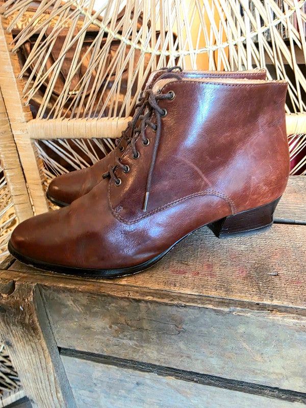 Vintage 1980s Leather Oppus by Globo Ankle Boots