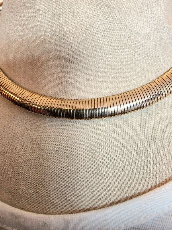 Vintage Gold-Plated Omega Style Necklace