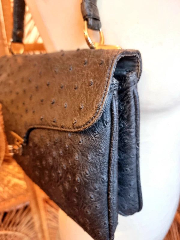 Vintage 1950's Ostrich Leather Hand Bag