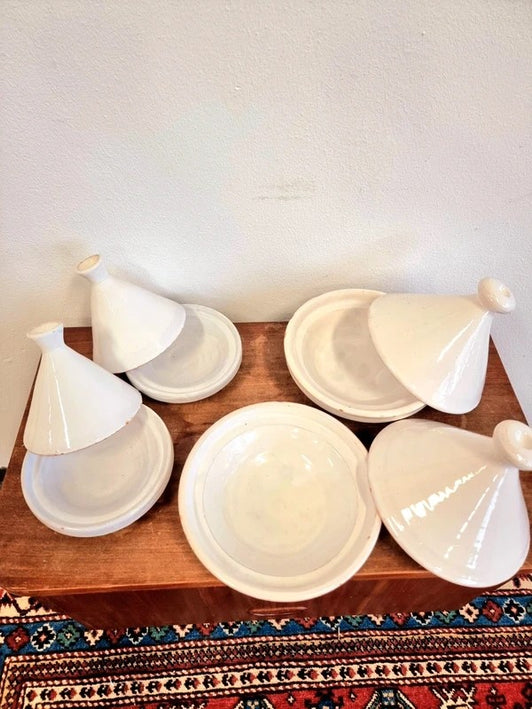 White Ceramic Tajines Set of 4