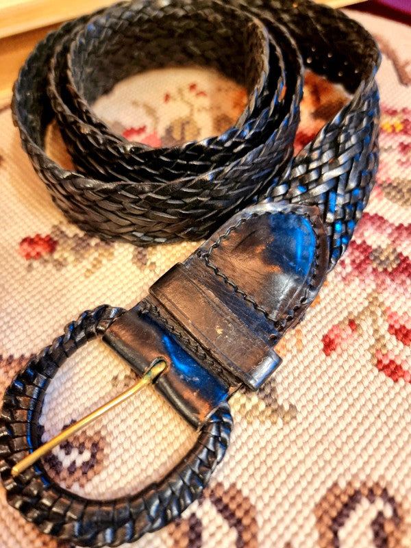 Vintage 80's Braided Leather Belt
