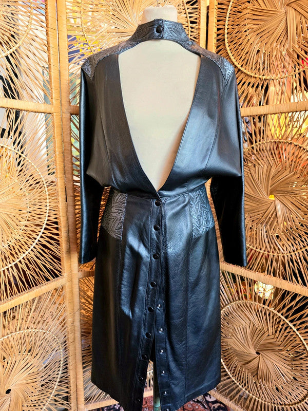 Vintage 80's Genel LTD Leather Dress