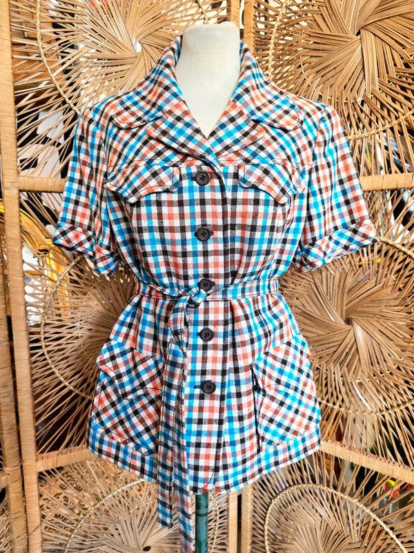 Vintage 70's Ralph Creation Belted Blouse