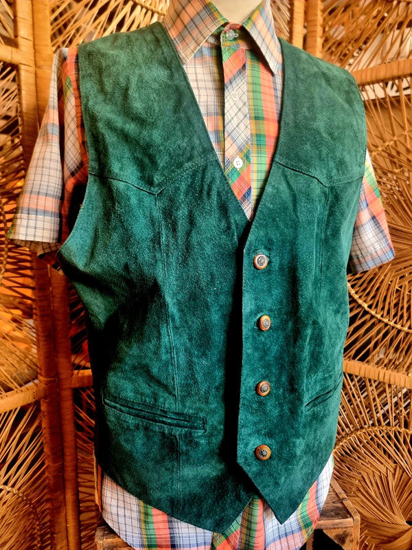 Vintage 80's Leather Waistcoat