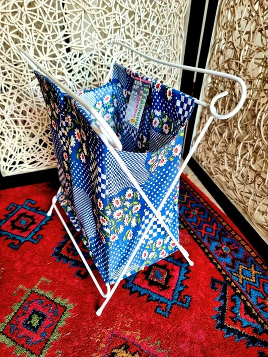 Vintage 1970s Foldable Laundry Basket