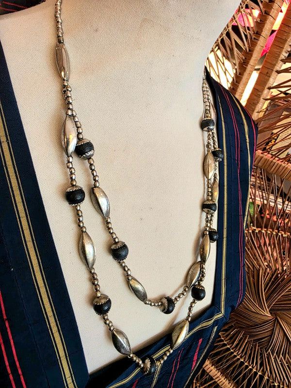 Vintage 70s Long Double chain Flapper Style Necklace