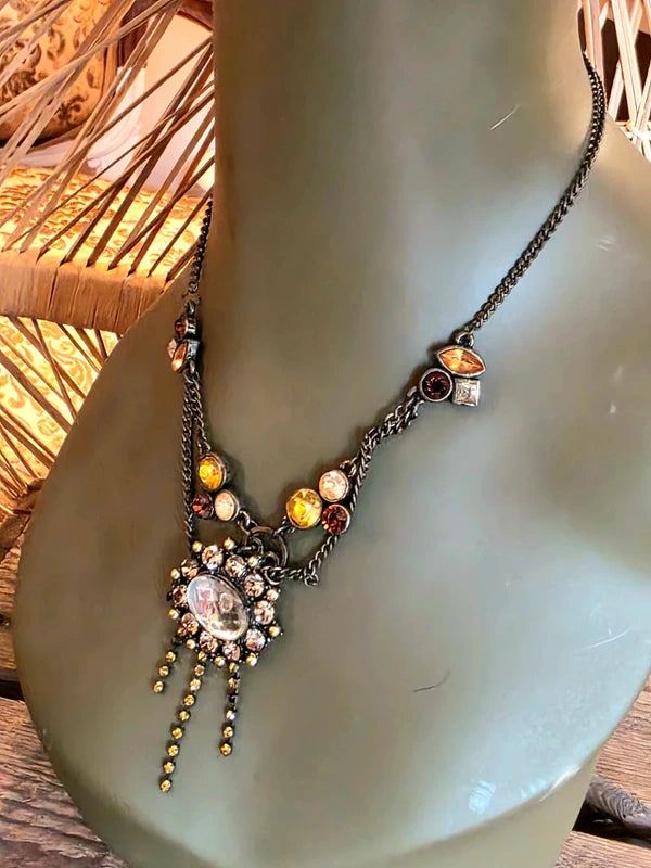 Vintage 70's Chain Rhinestone Necklace