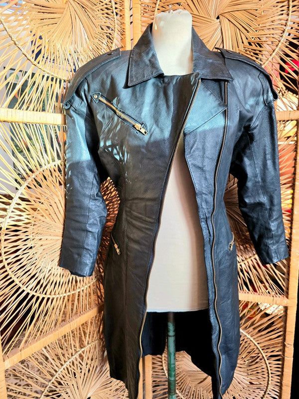 Vintage 80's Teen Club Leather Coat