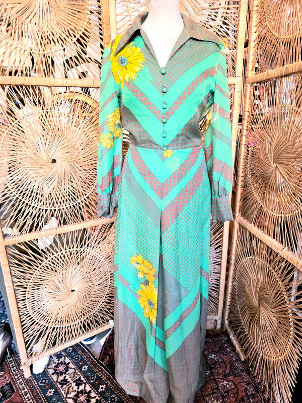 Vintage 70's Ein Fink Modell Maxi Dress