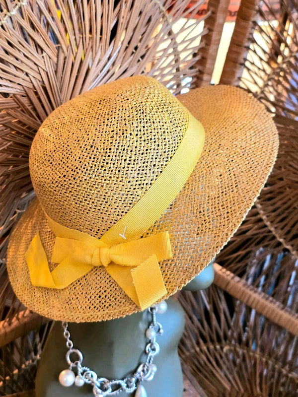 Vintage 60s Straw Sun Hat
