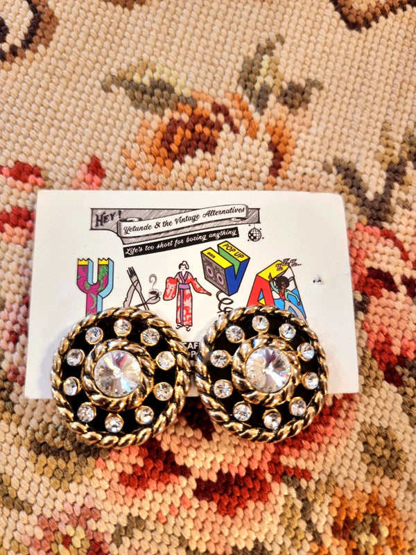 Vintage 80's Circle Clip-On Earrings