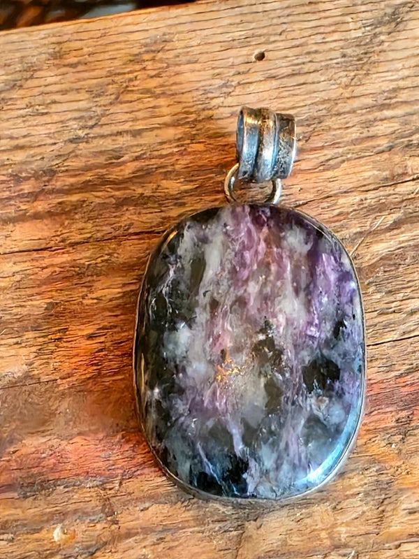 Vintage 90's Charoite Stone Necklace.