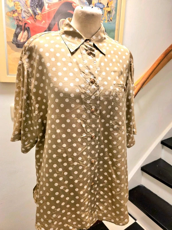 Vintage 80's Classics Silk Polka Dots Shirt