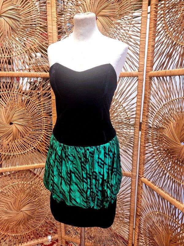 Vintage 80s Bustier Puffball Dress