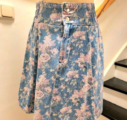 Vintage 1980's Floral Knee Length Skirt
