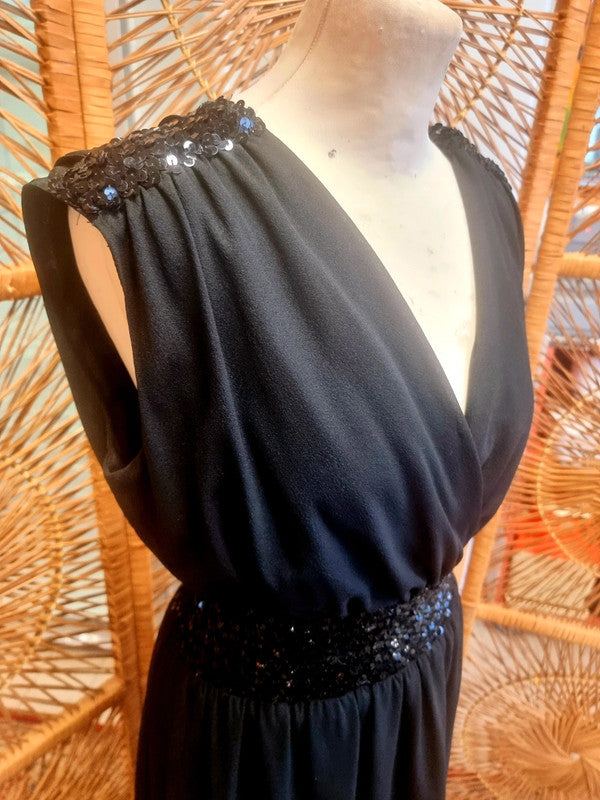 Vintage 80s Crossover Maxi Dress