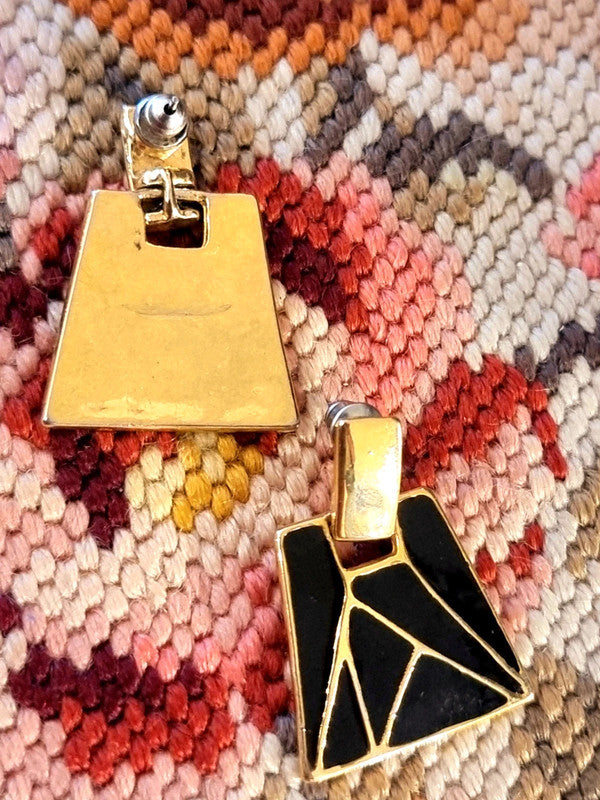 Vintage 80's Abstract Earrings