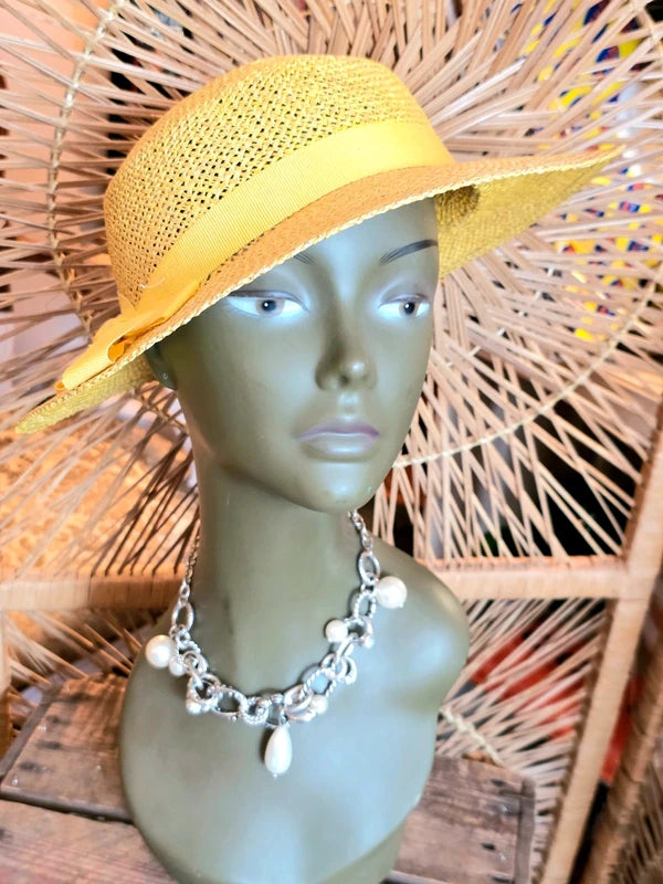 Vintage 60s Straw Sun Hat