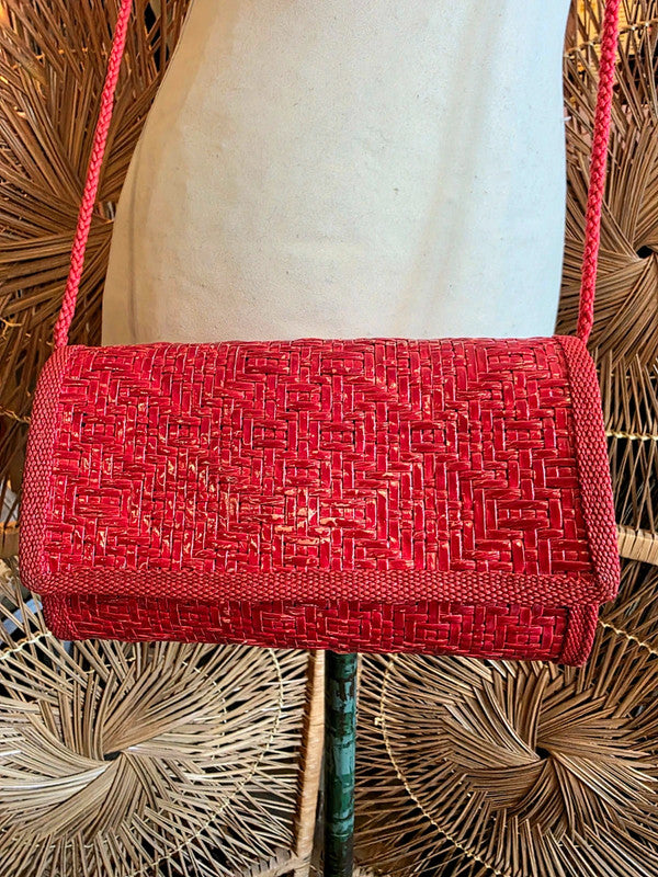 Vintage 80's Italian Straw Crossbody
