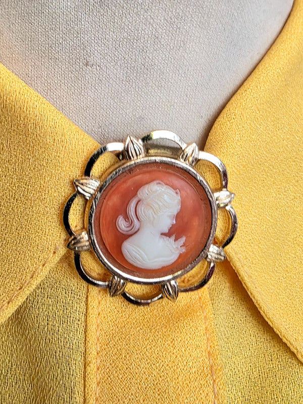 Vintage Cameo Scarf Clip