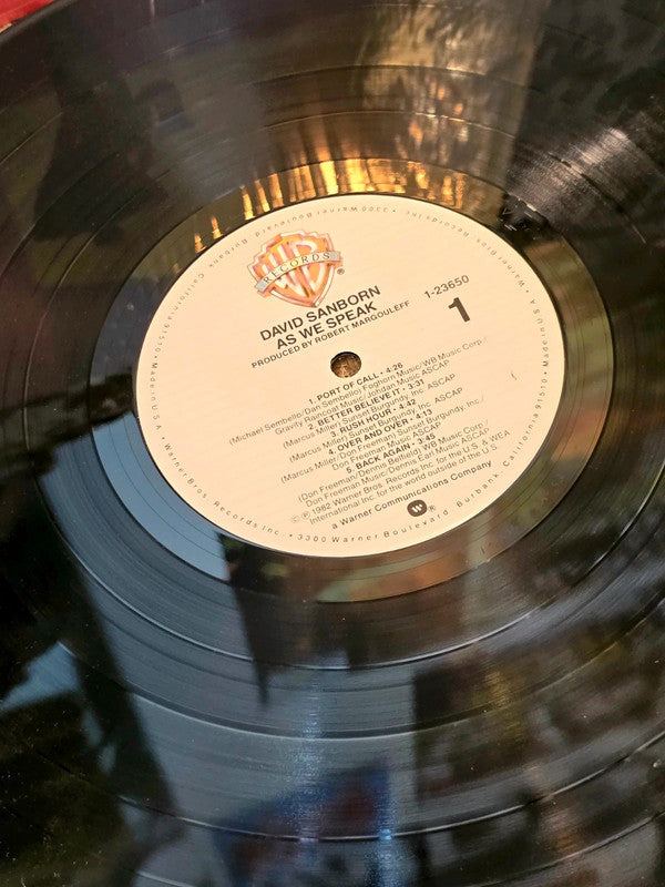 David Sanborn – As We Speak Vinyl Record