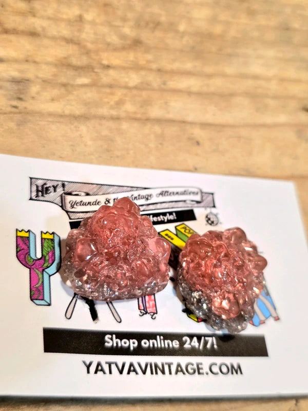 Vintage 80's Faux Stone Clip-On Earrings