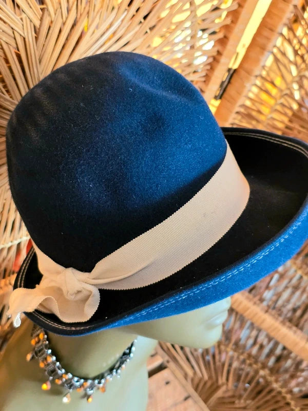 Vintage 70's Poil Veritable Bowler Hat