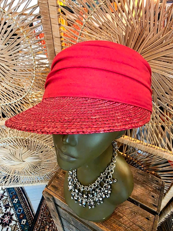 Y2K Seeberger Straw Visor Hat