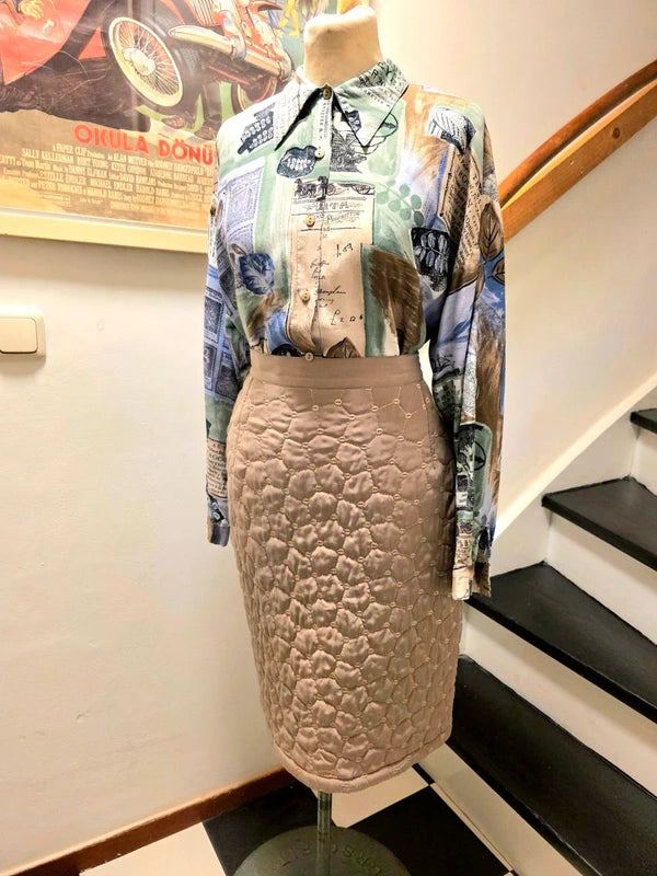 Vintage 80's Quilted Lenvol Skirt